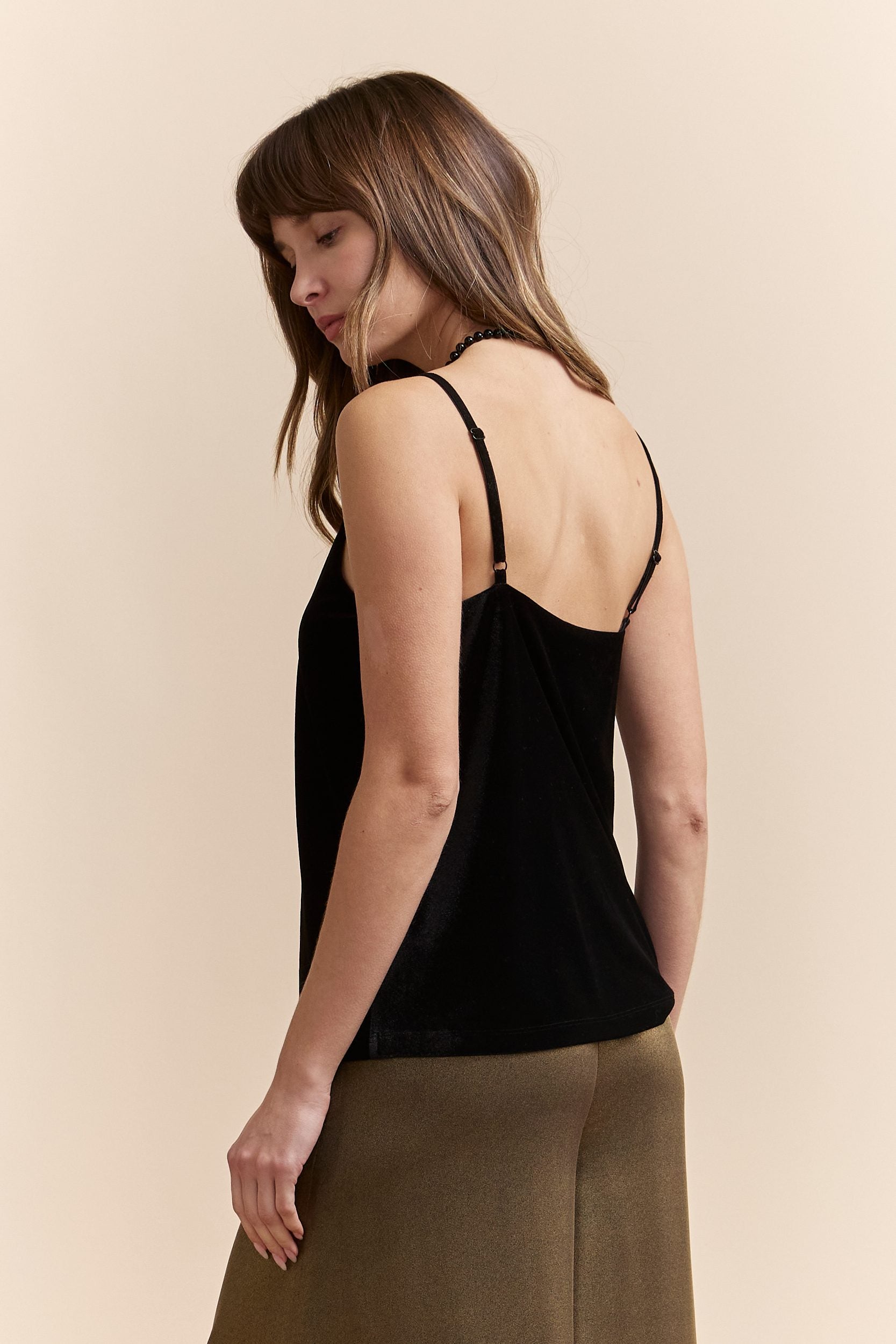 Velvet sleeveless top