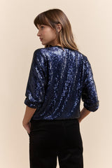 Sequined dropped shoulder top