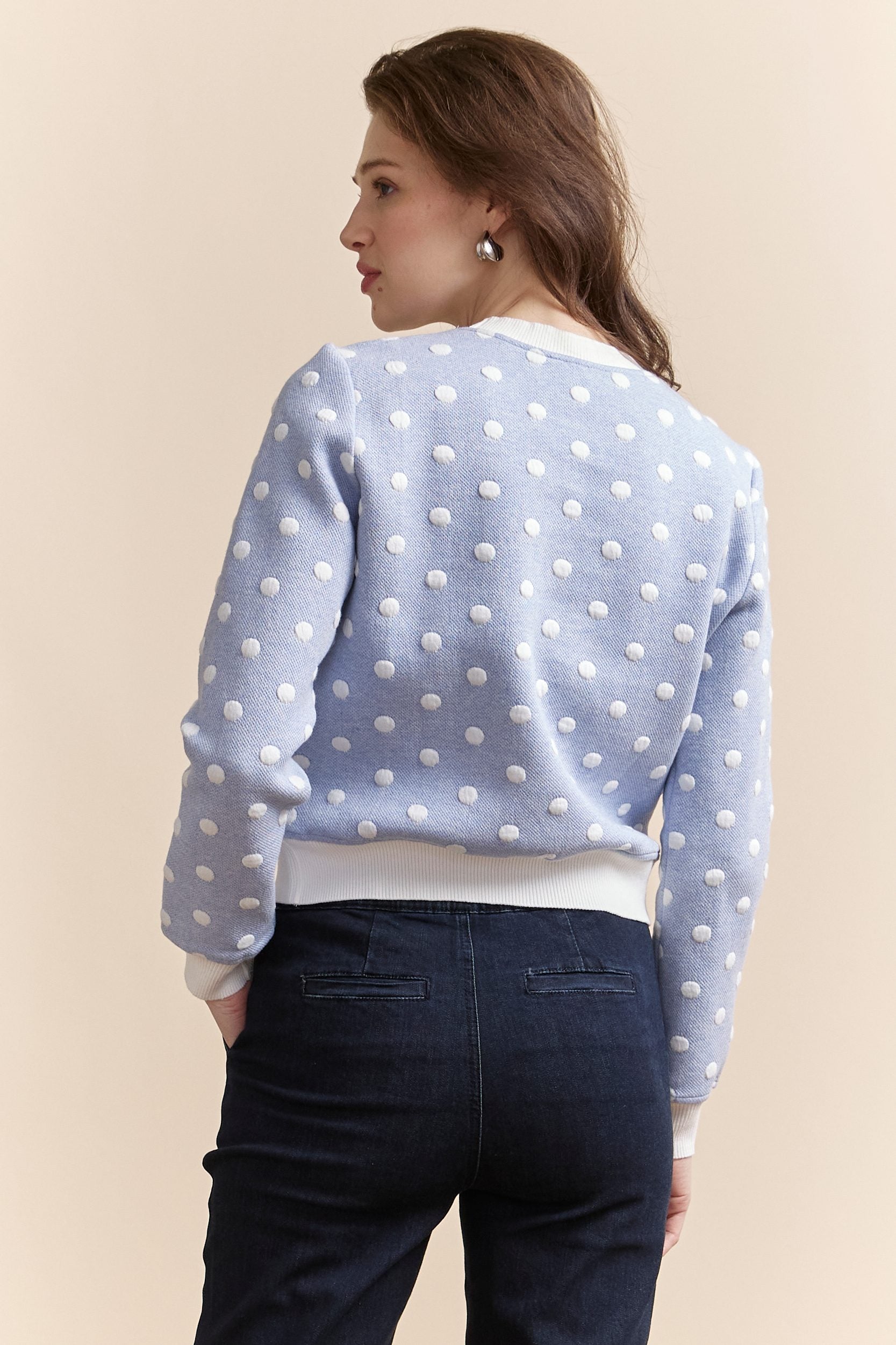 Textured polka-dot sweater