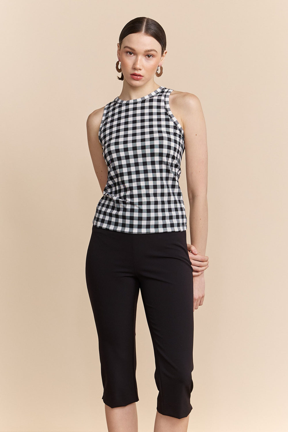 Gingham sleeveless top