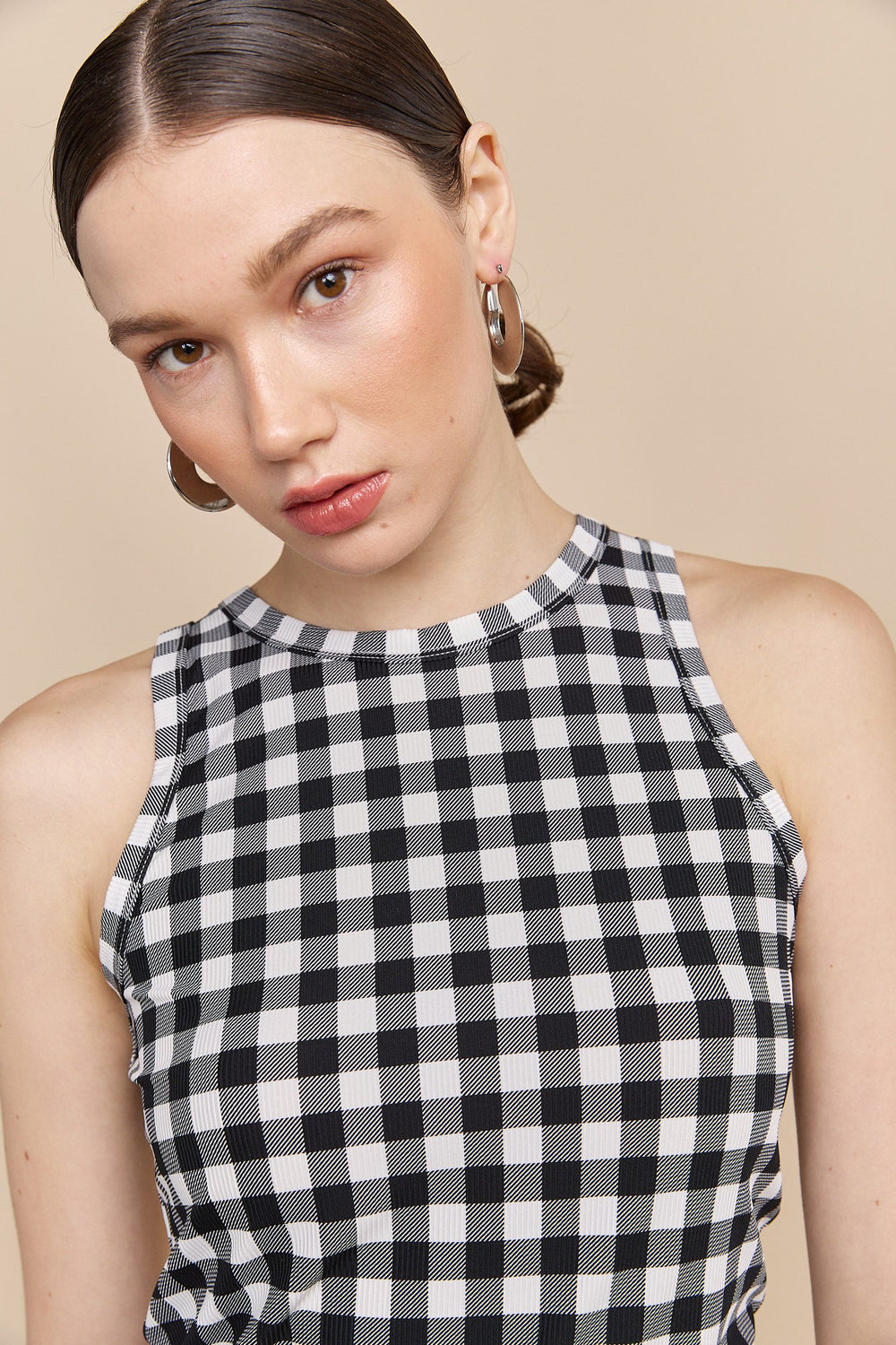 Gingham sleeveless top
