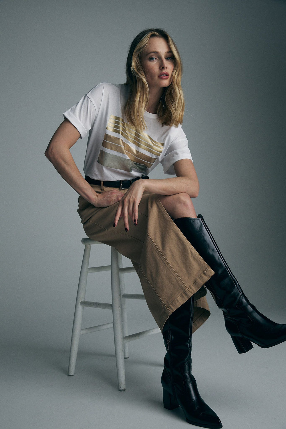 Printed boyfriend fit T-shirt
