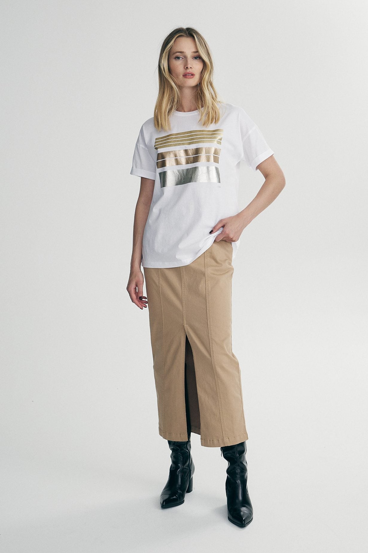 Printed boyfriend fit T-shirt
