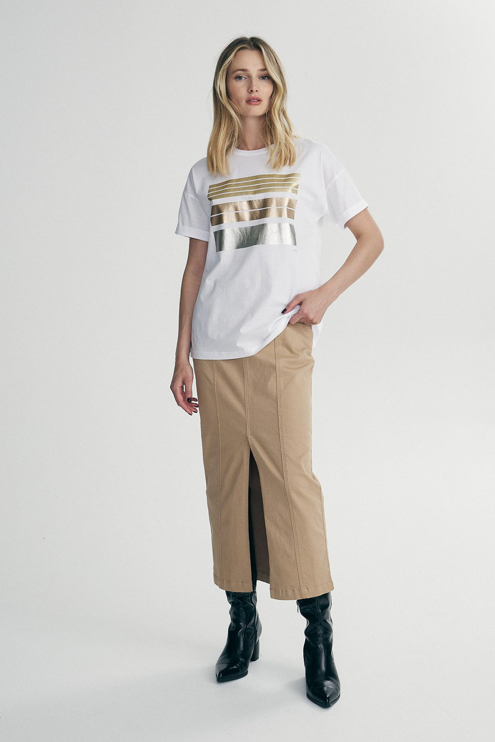 Printed boyfriend fit T-shirt