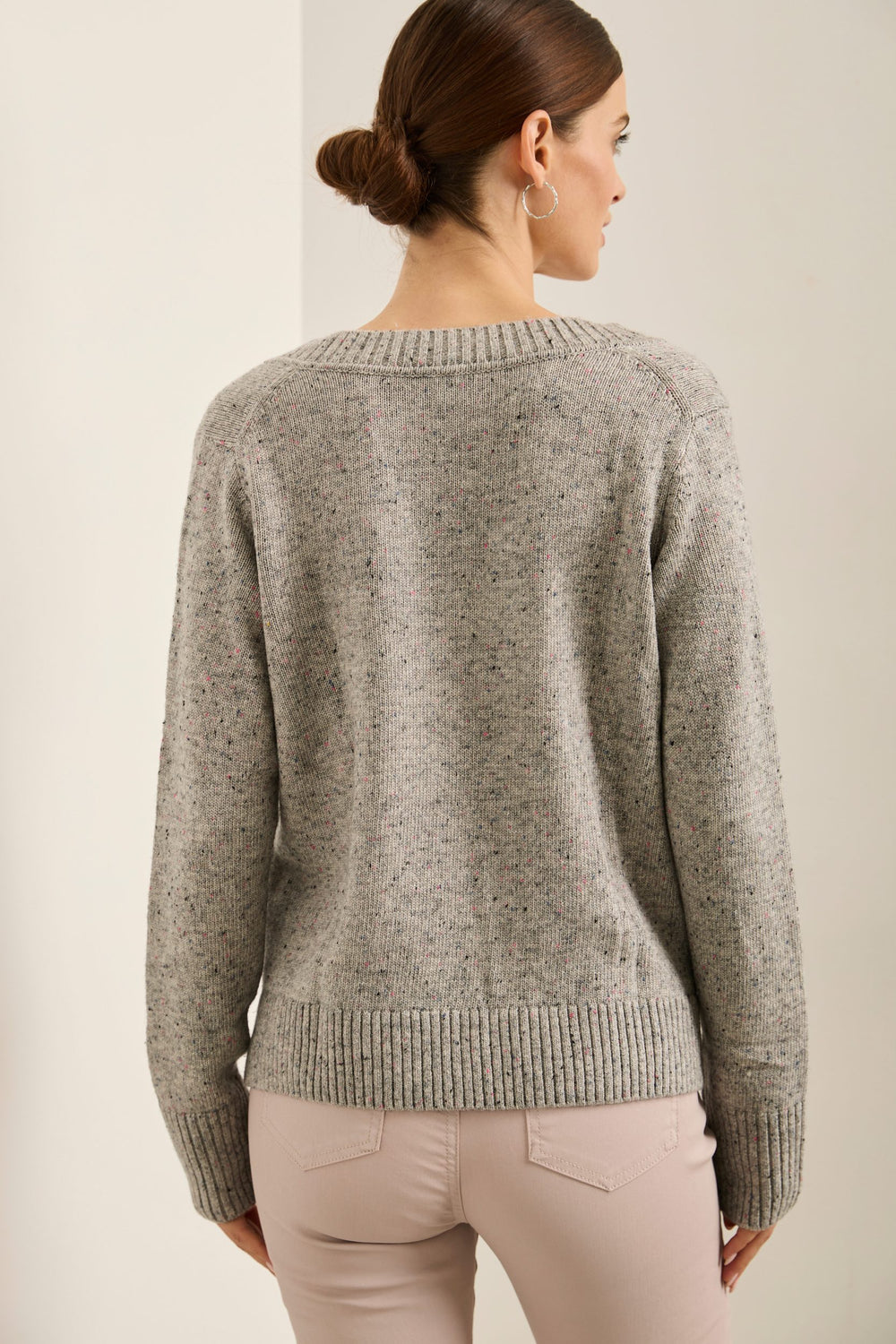 V neck cropped sweater