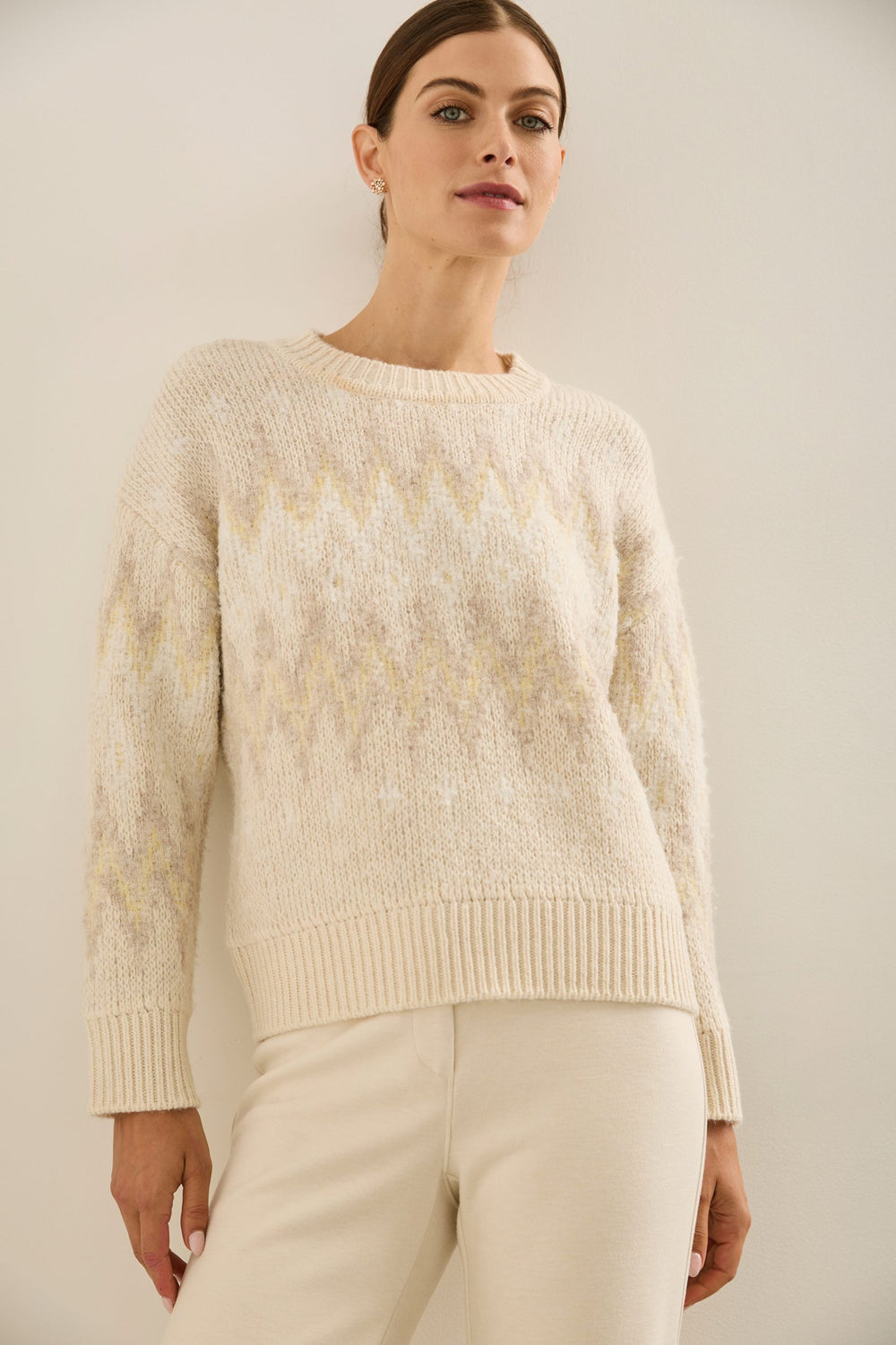 Textured fair isle turtleneck