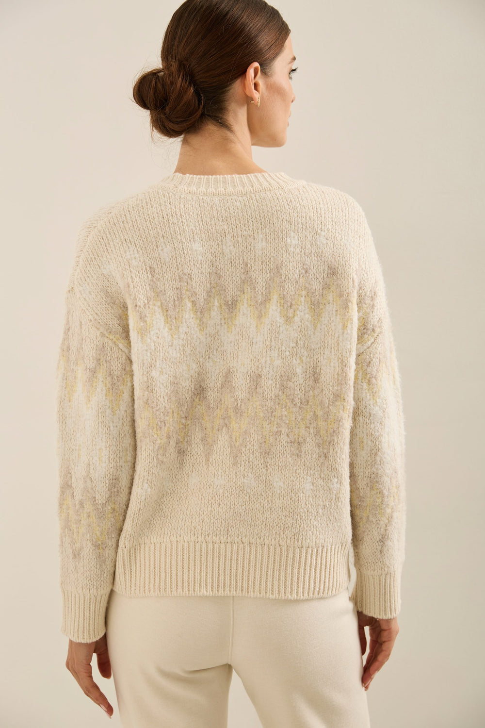 Textured fair isle turtleneck