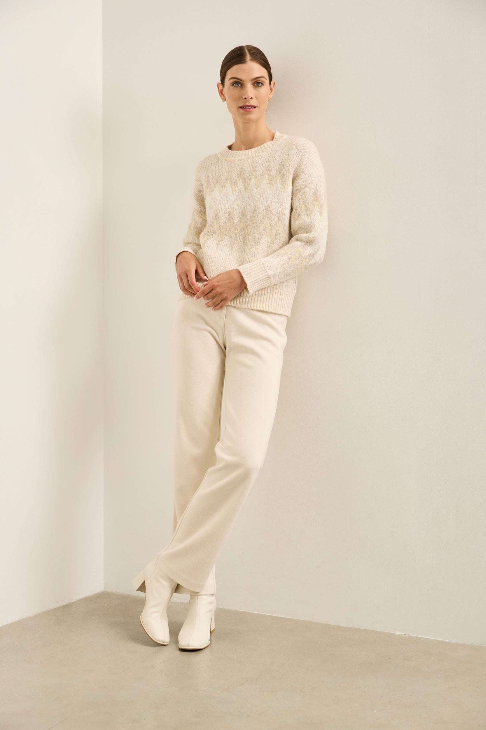 Textured fair isle turtleneck