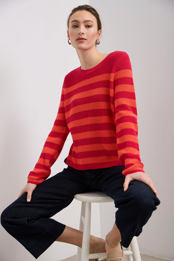 Crew neck stripe sweater