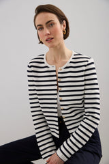 Striped knit cardigan