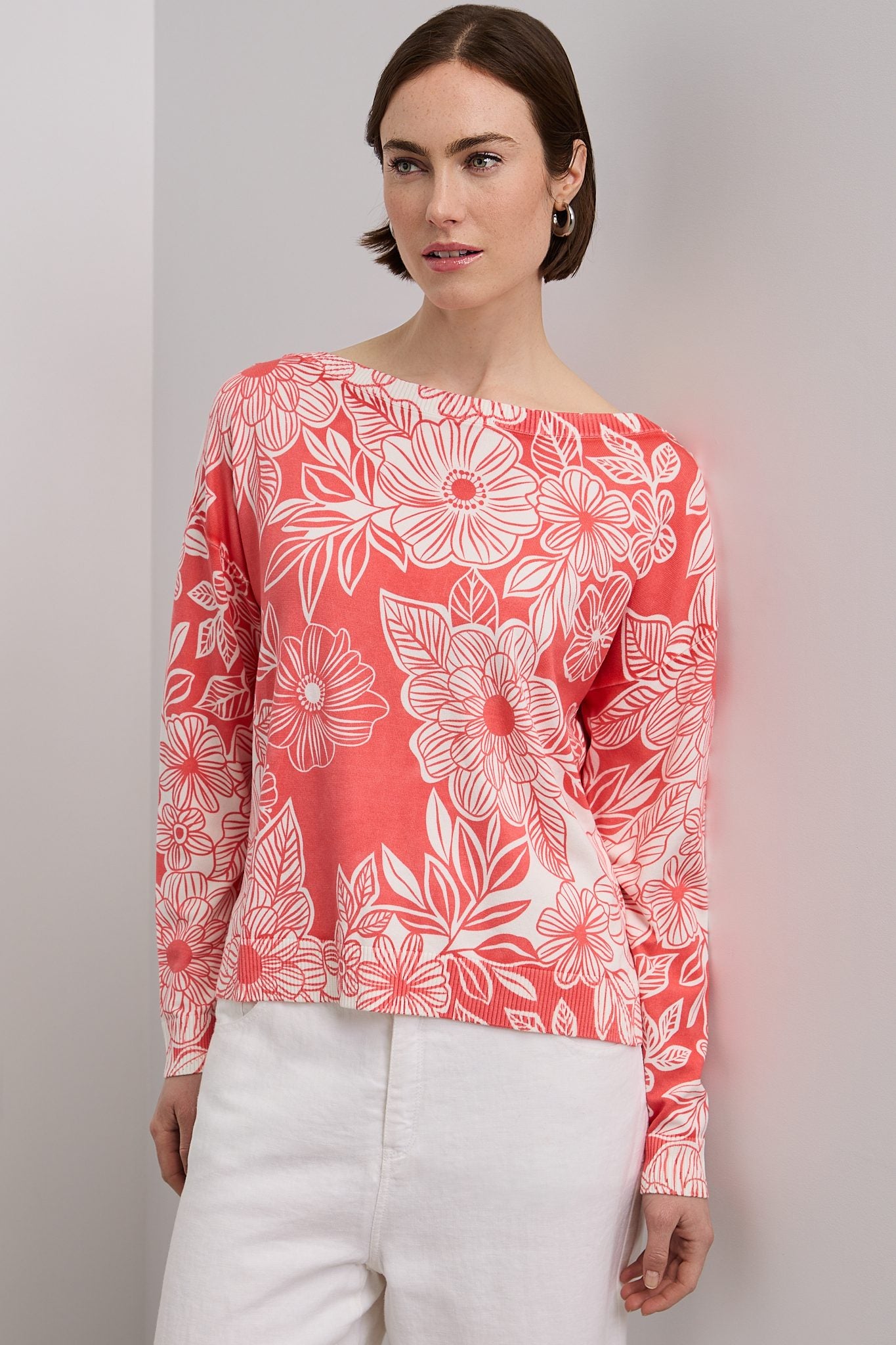 Floral print sweater