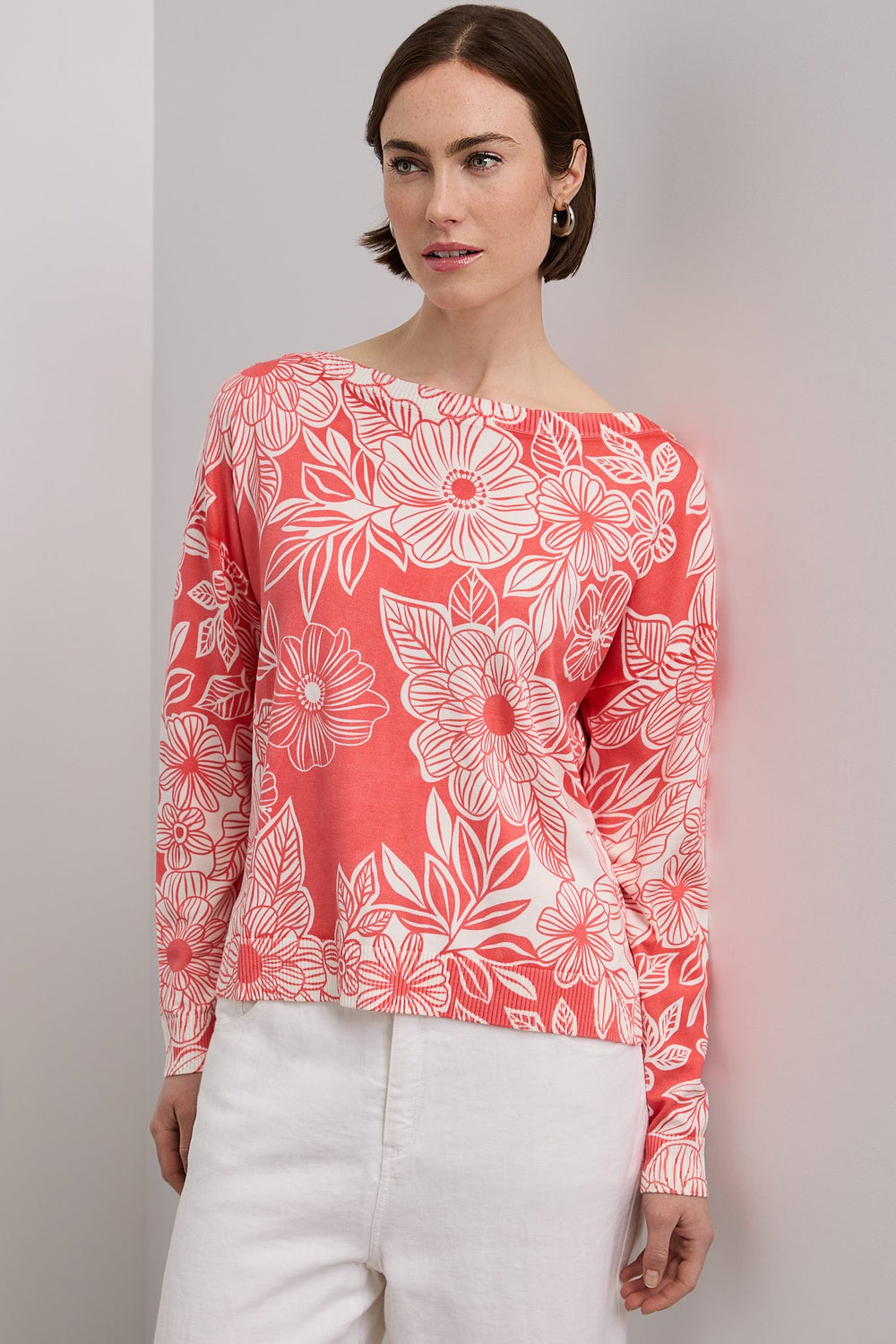 Floral print sweater