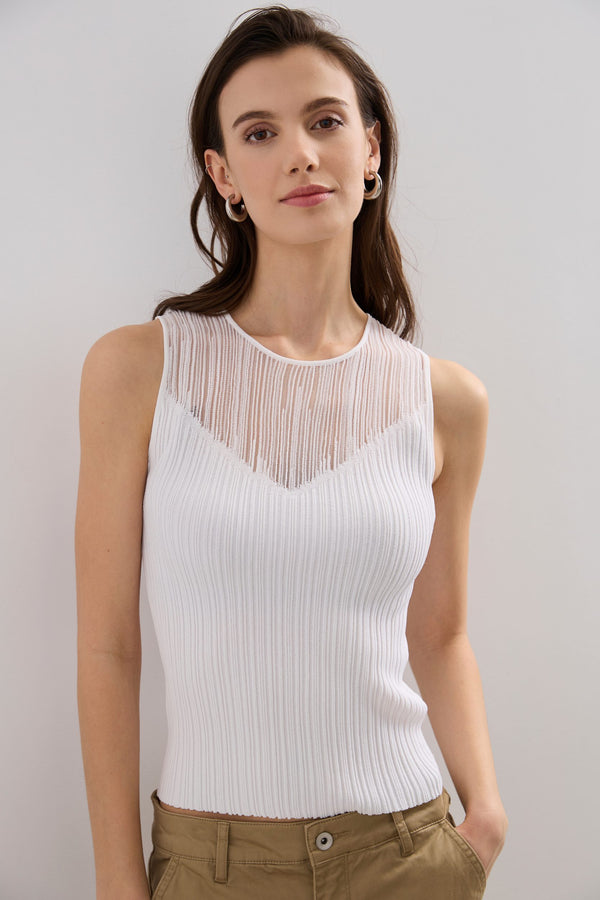 Textured sleeveless top