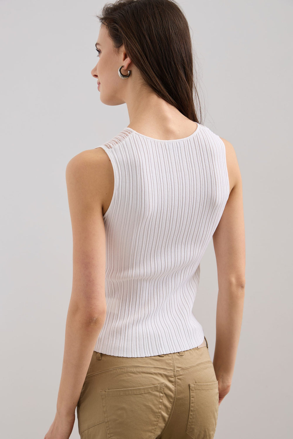 Textured sleeveless top