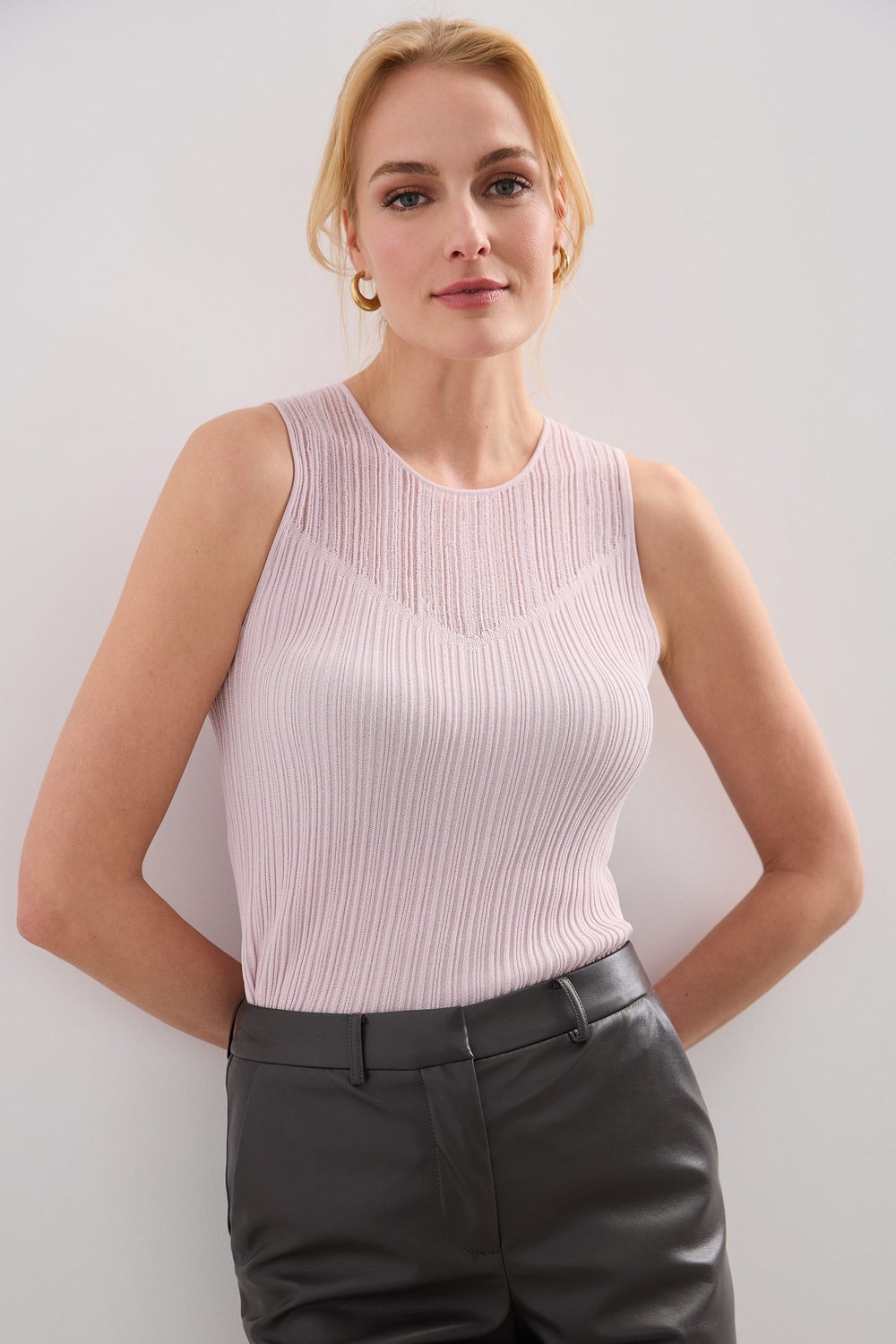 Textured sleeveless top