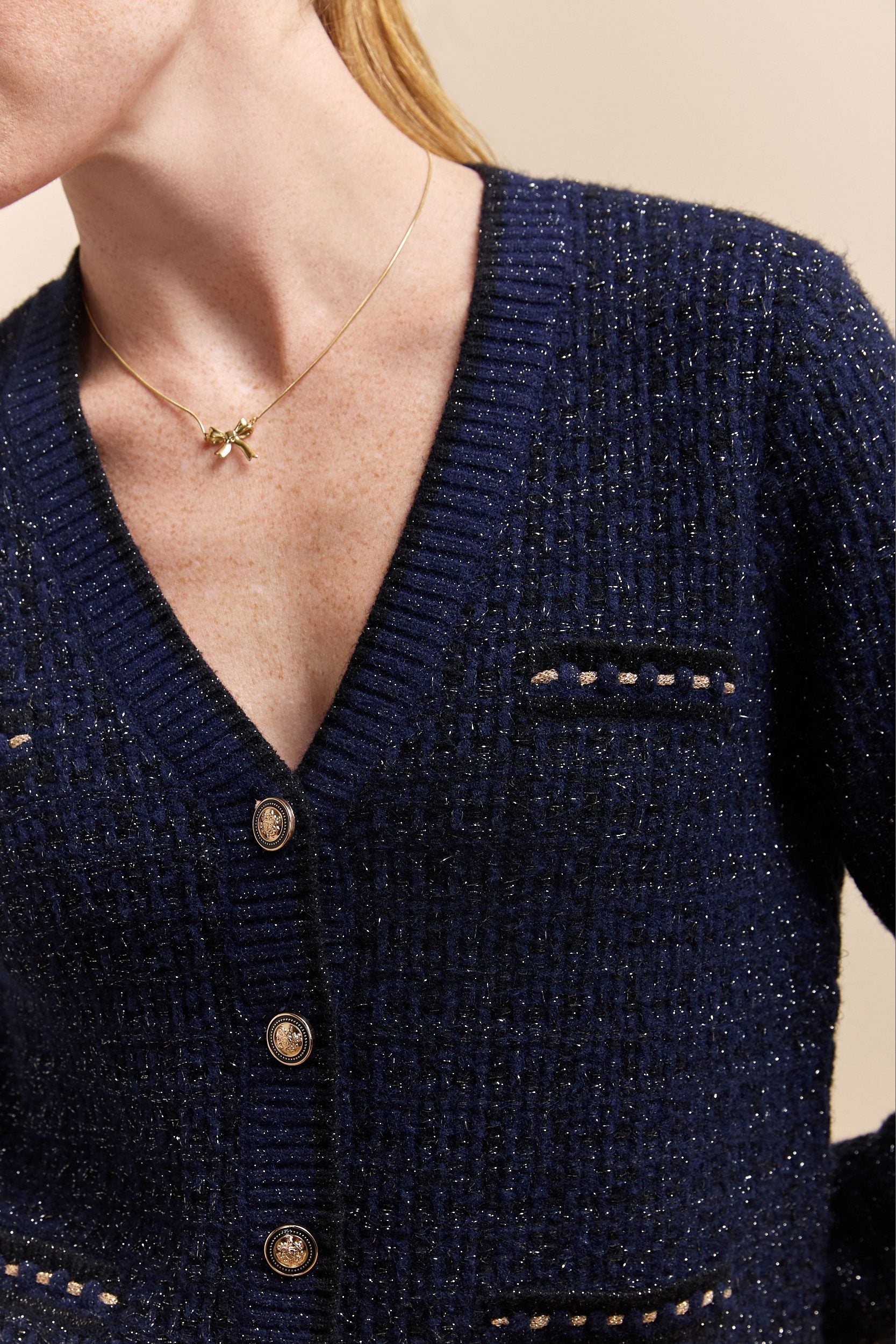 Cardigan with lurex detail