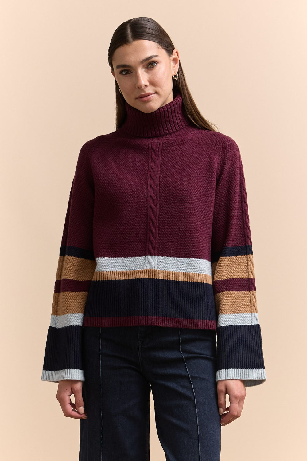 Striped Raglan sleeve sweater