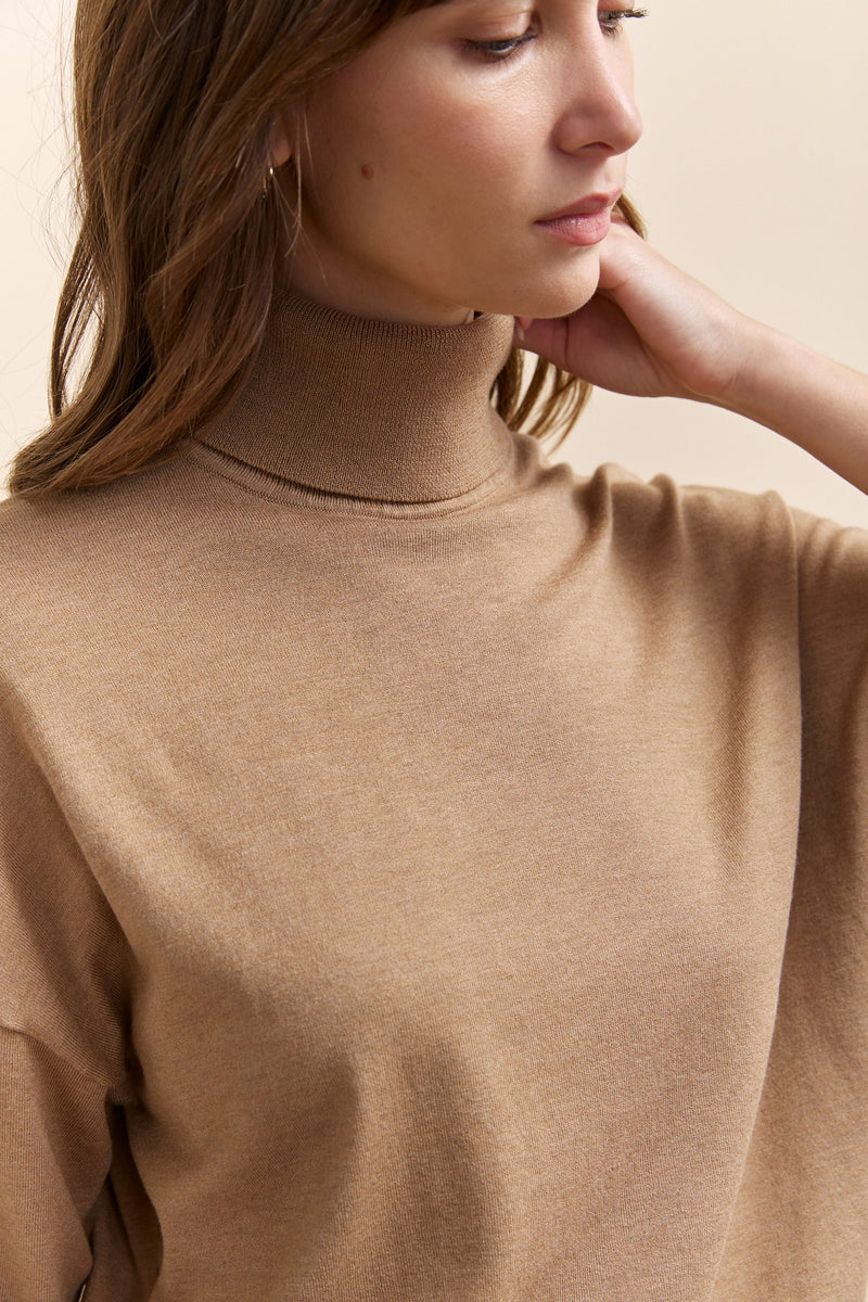 Loose turtleneck sweater