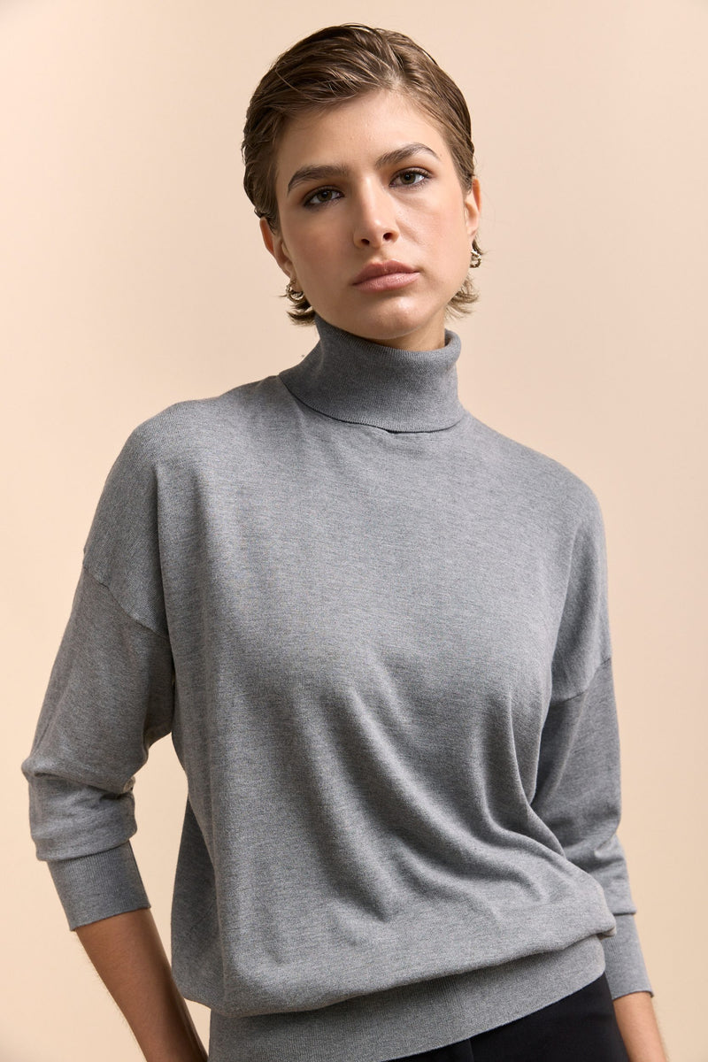 Loose turtleneck sweater