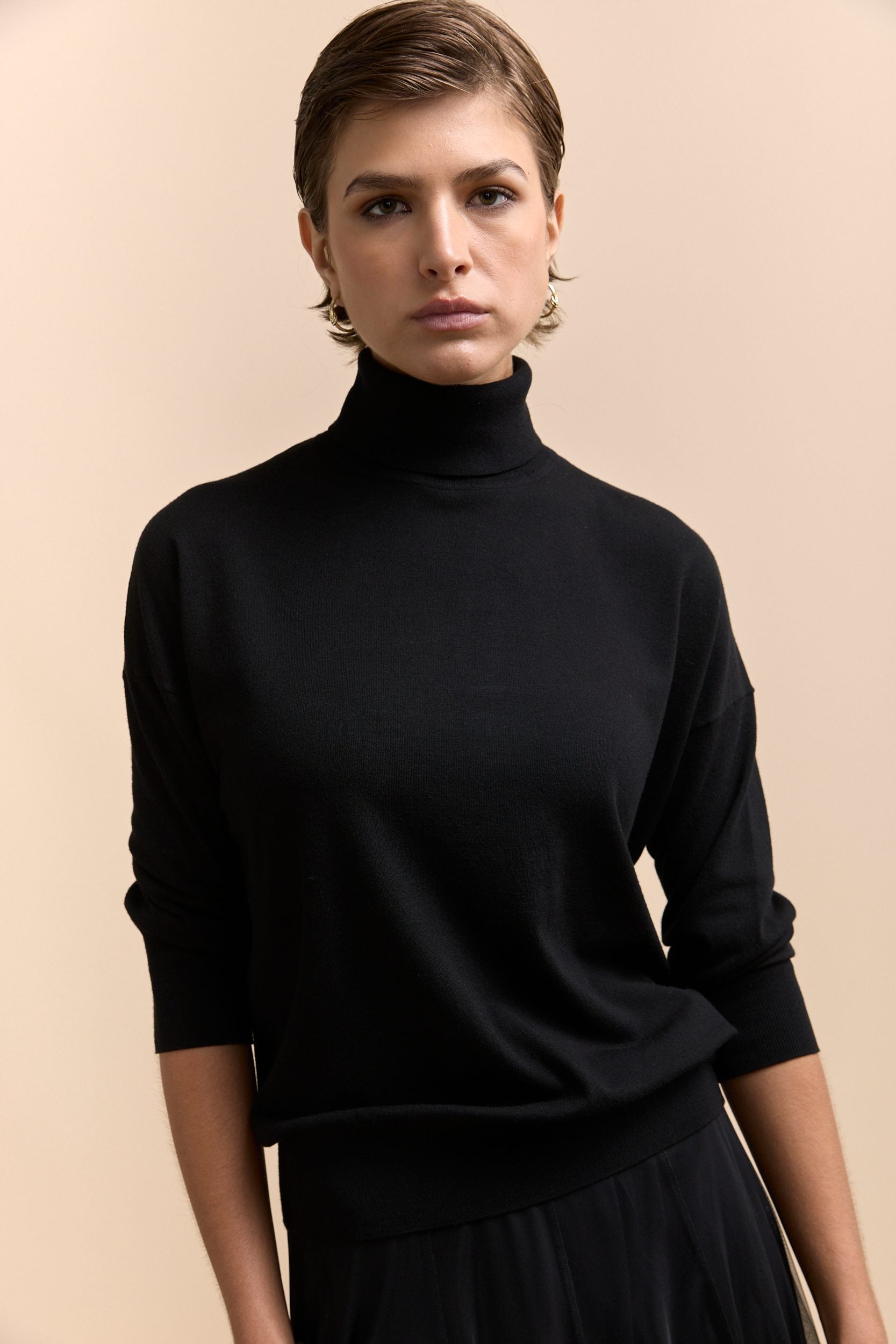 Loose turtleneck sweater