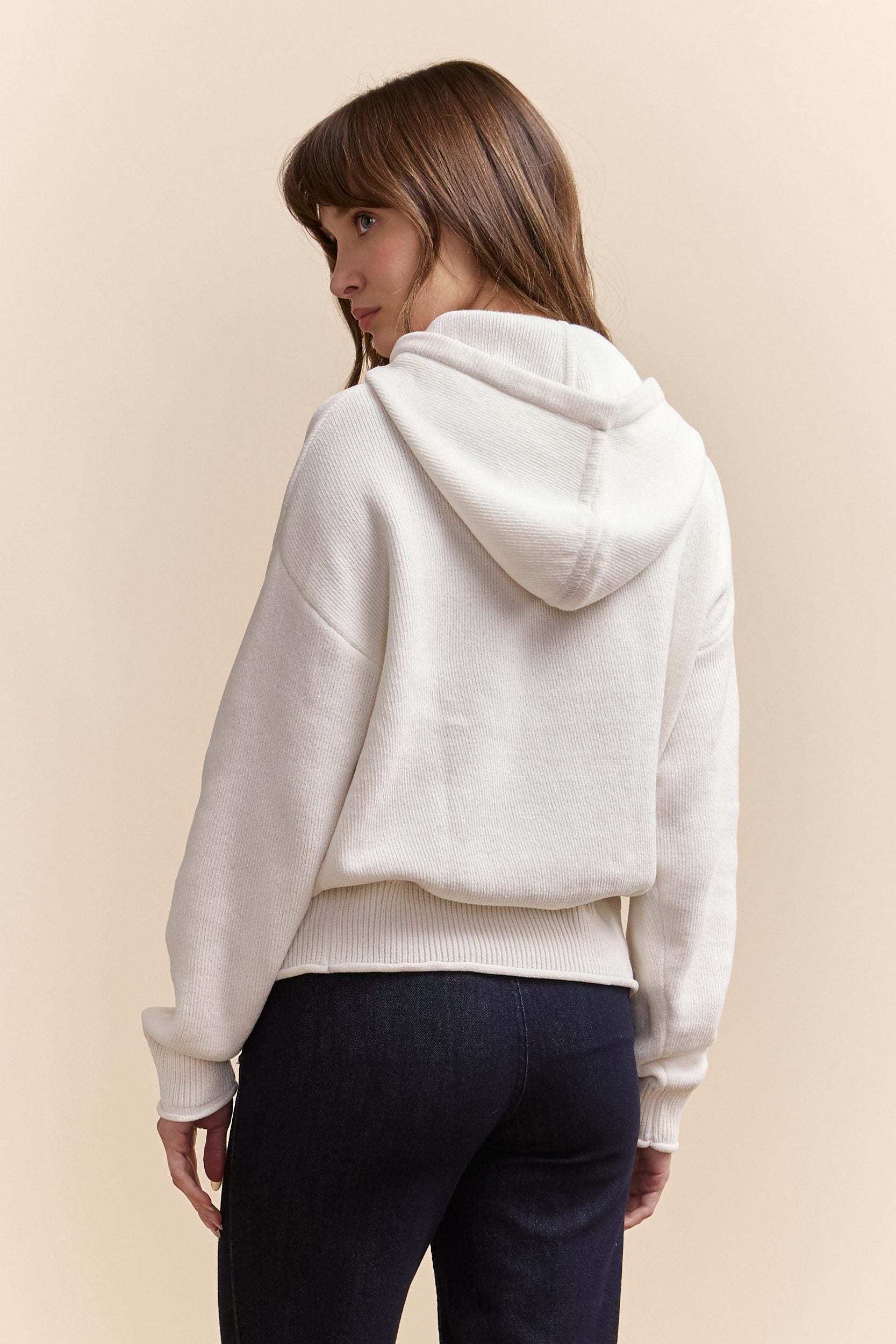 Hooded chenille sweater