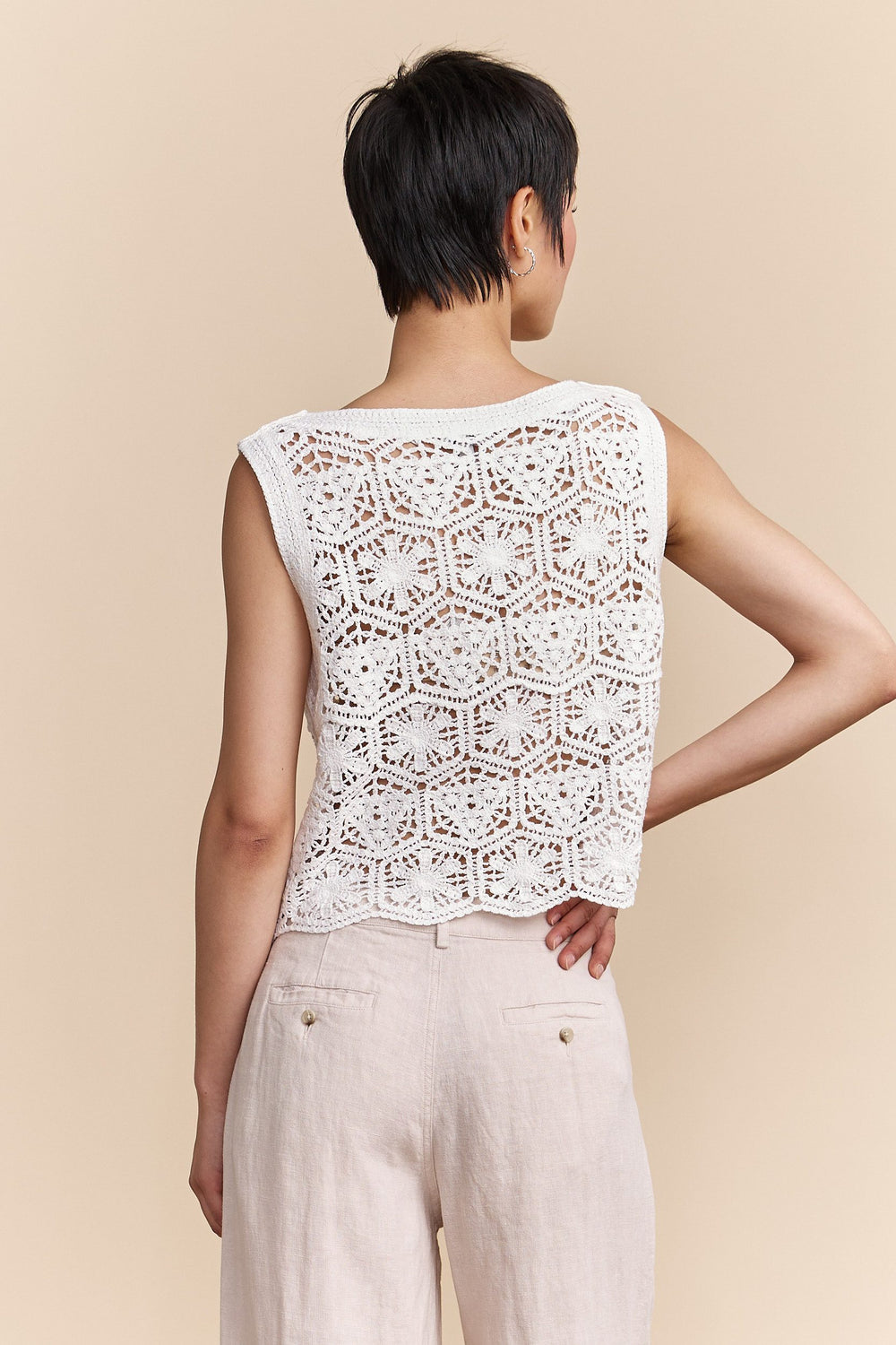 White crochet top