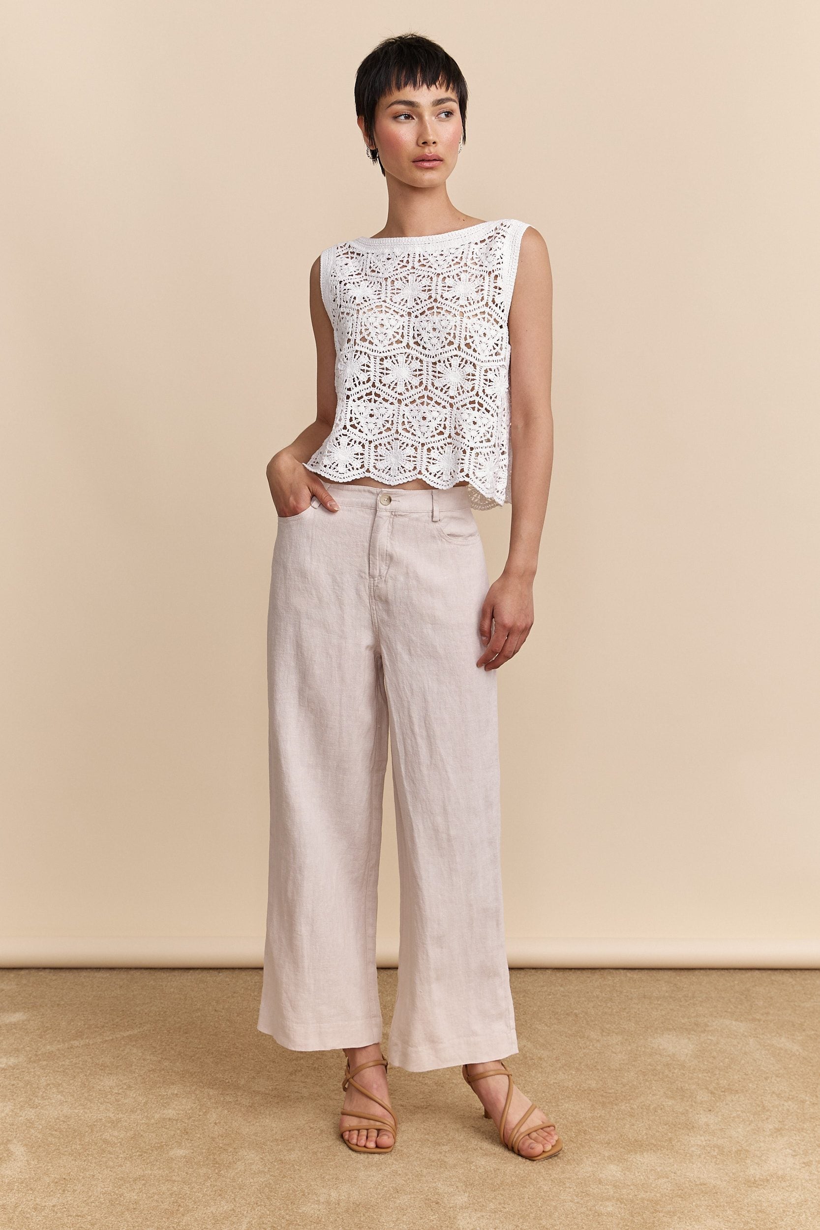 White crochet top
