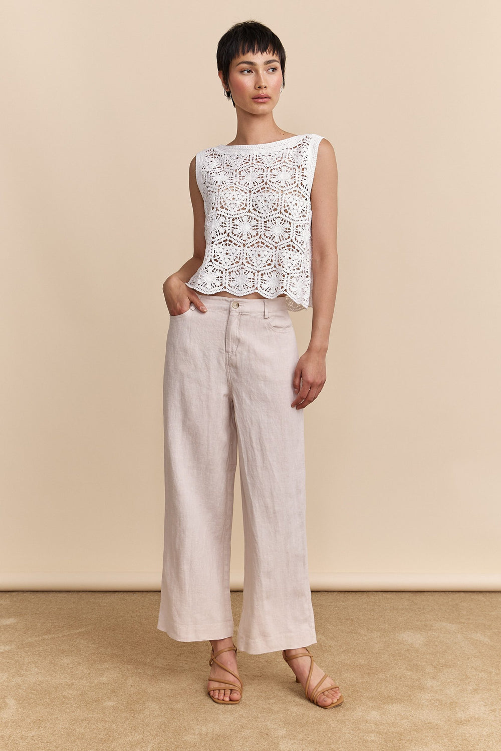 White crochet top