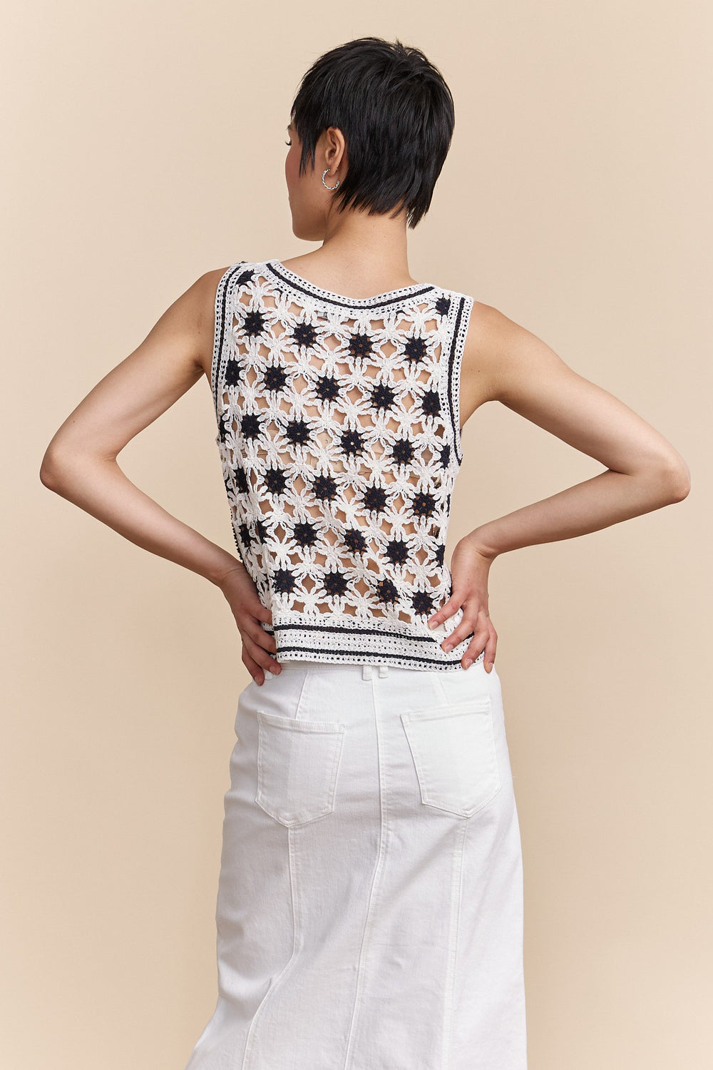 Sleeveless crochet top