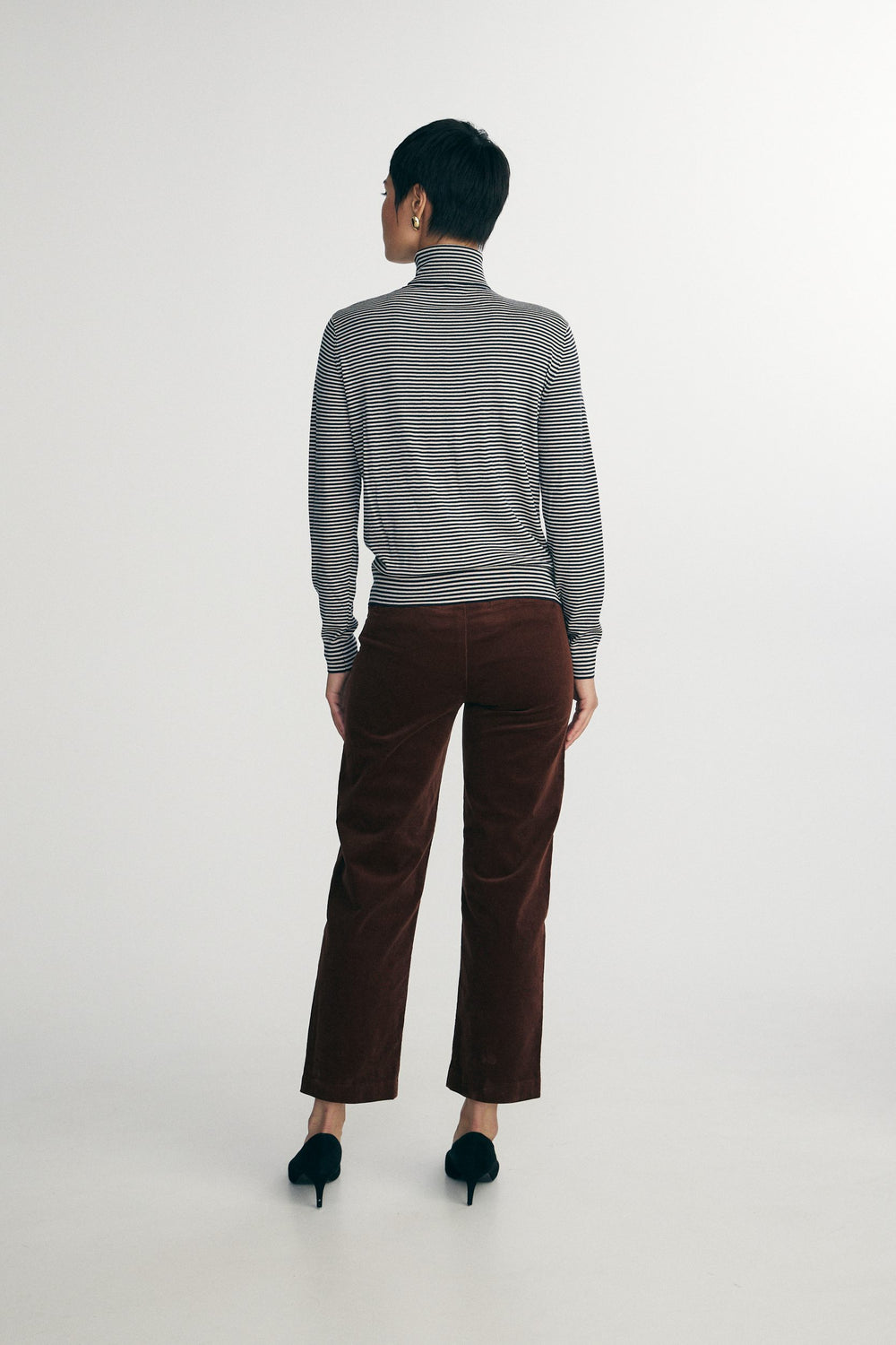 Striped turtle neck sweater