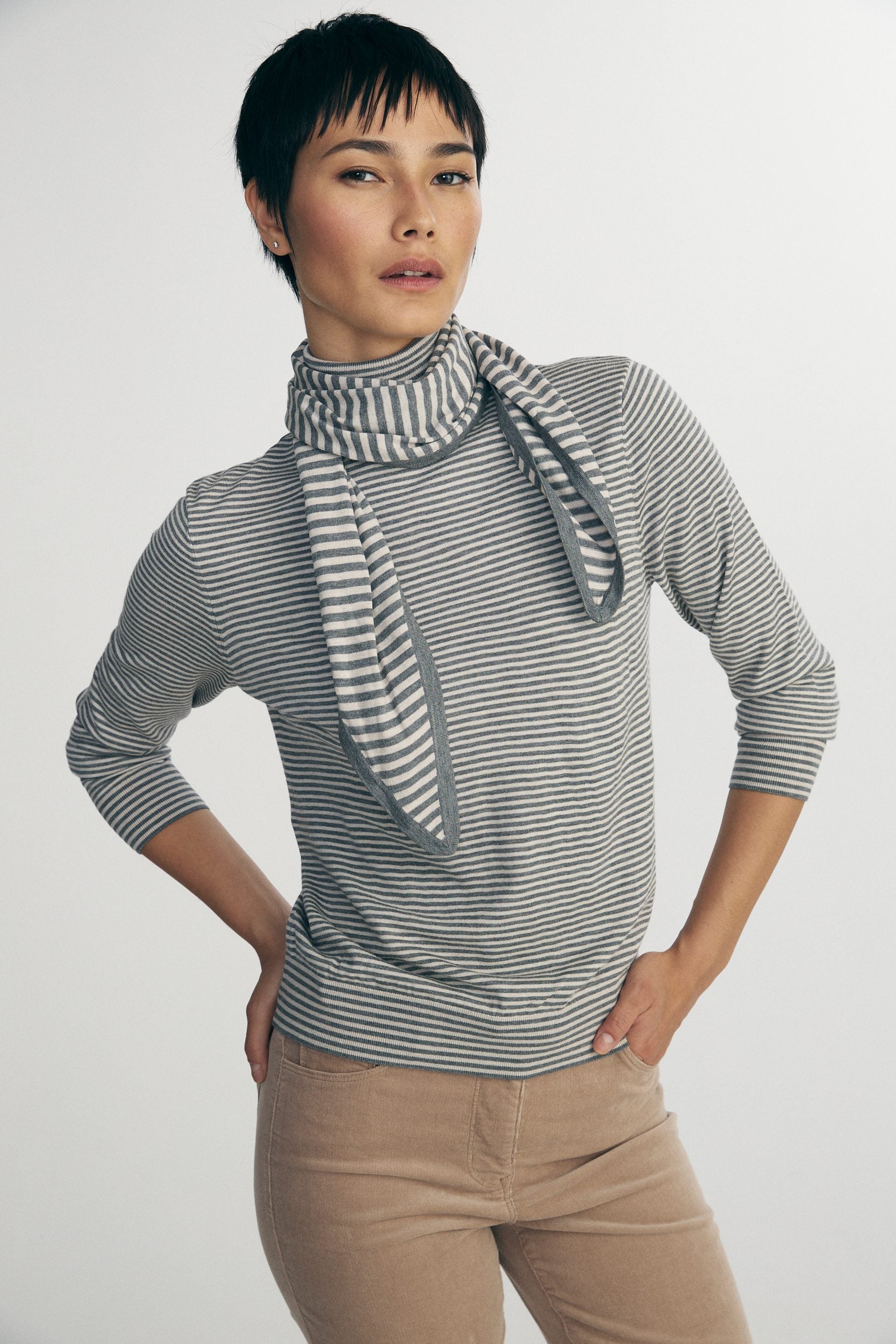 Striped turtle neck sweater