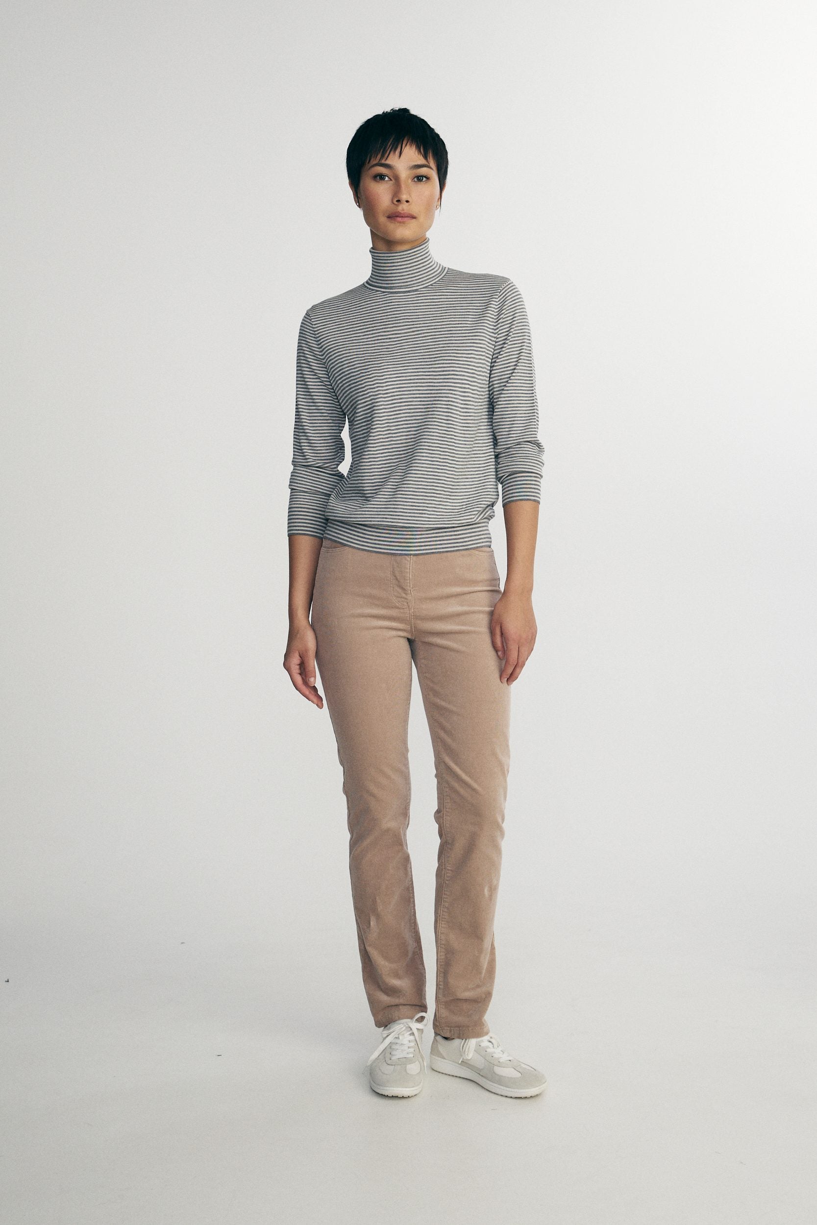 Striped turtle neck sweater