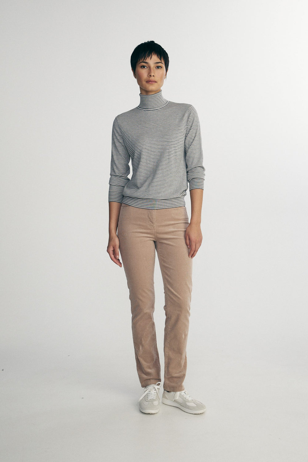 Striped turtle neck sweater