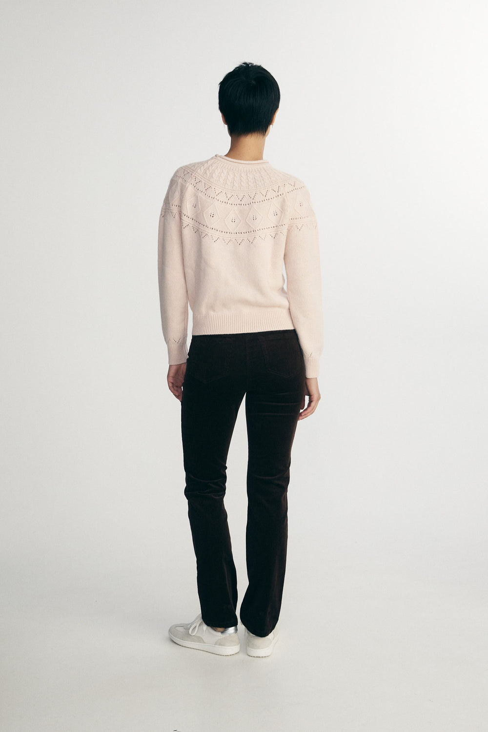 Cable crew neck sweater
