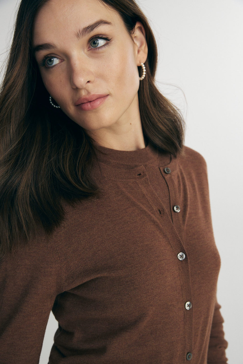 Crew neck cardigan