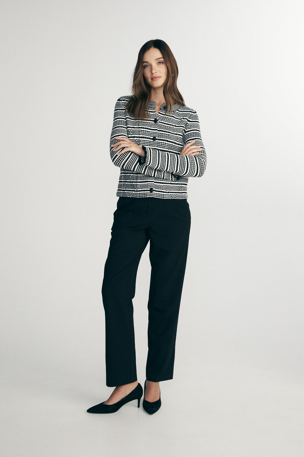 Multi stripes textured cardigan