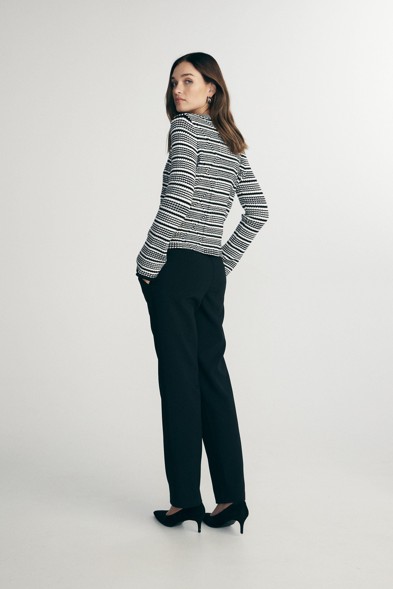 Multi stripes textured cardigan