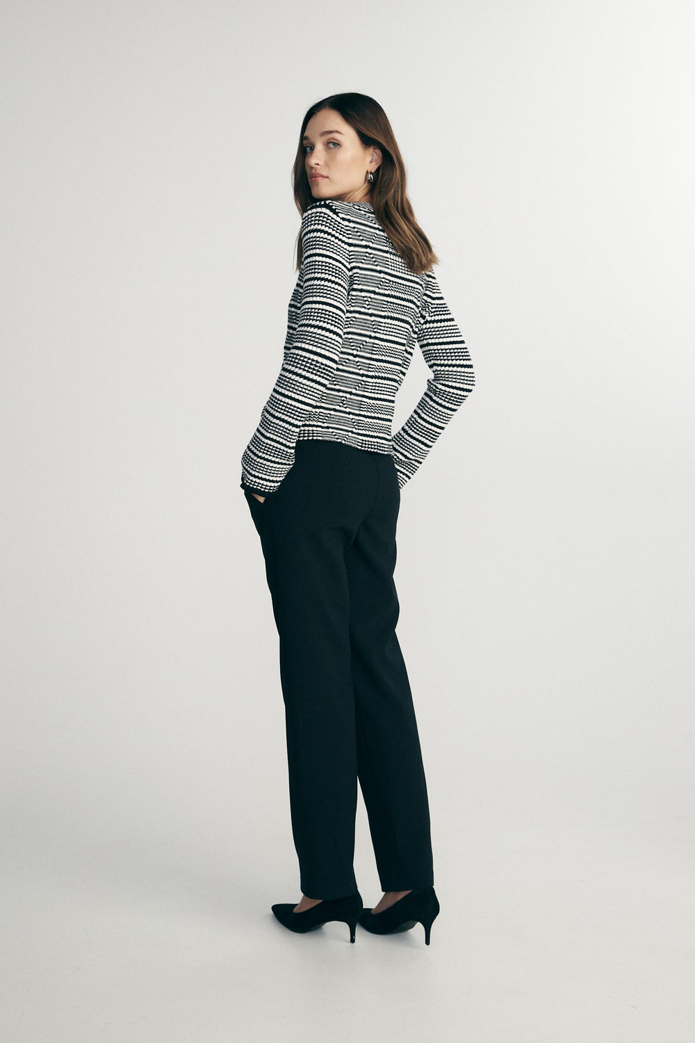Multi stripes textured cardigan