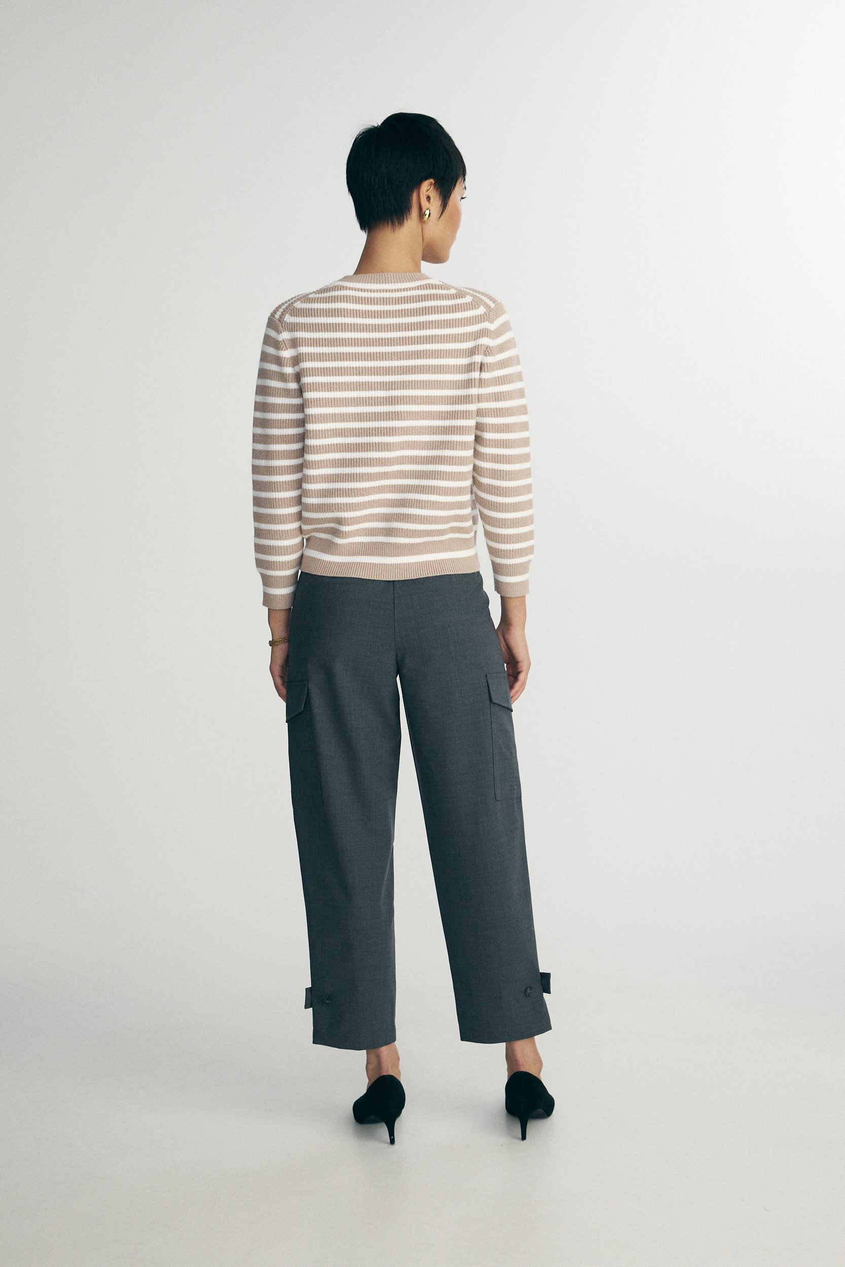 Striped crew neck sweater