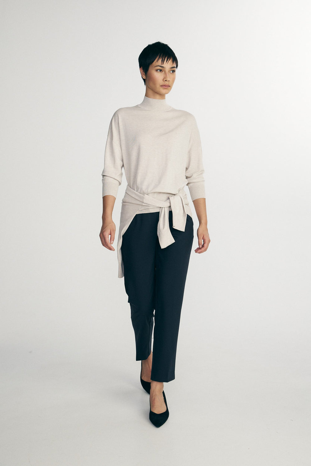 Loose mock neck sweater