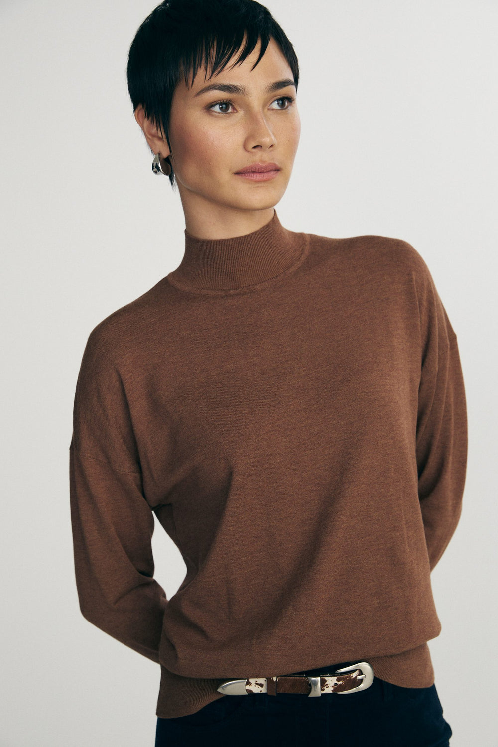 Loose mock neck sweater