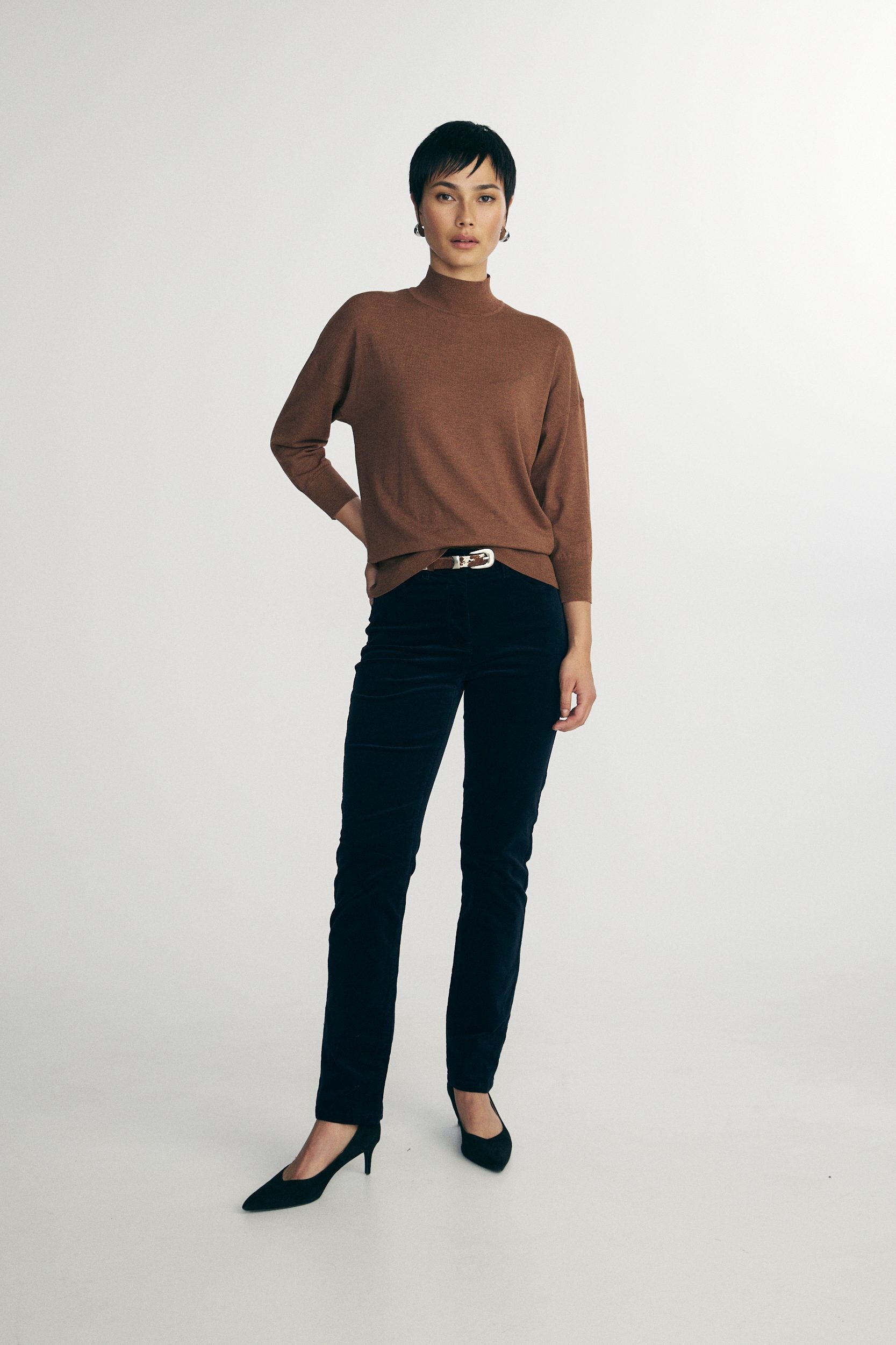 Loose mock neck sweater