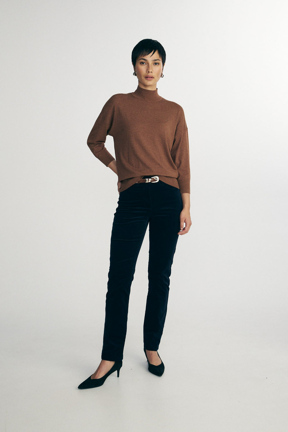 Loose mock neck sweater