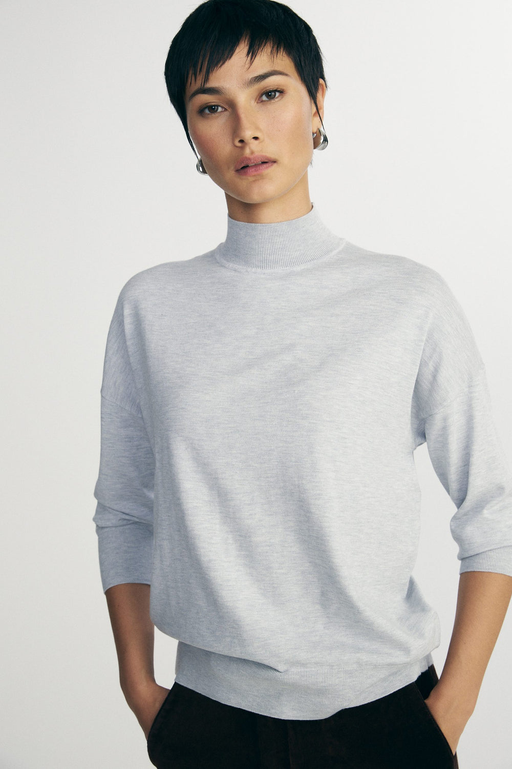 Loose mock neck sweater