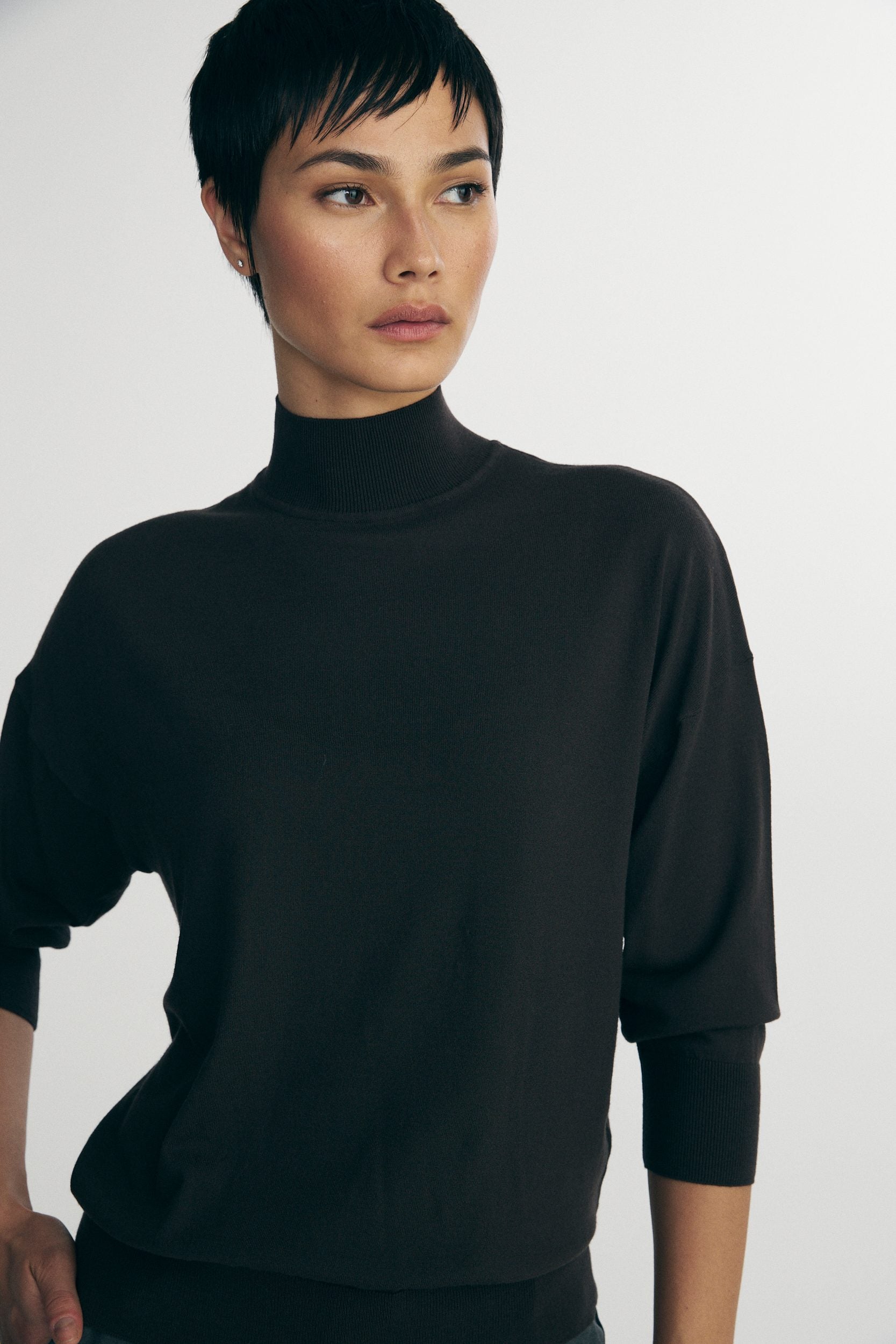 Loose mock neck sweater
