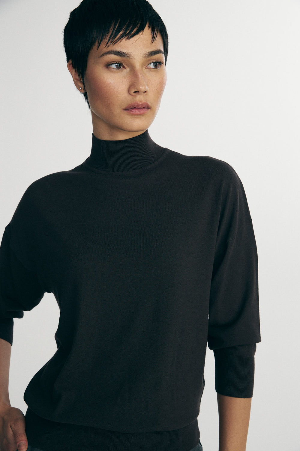 Loose mock neck sweater