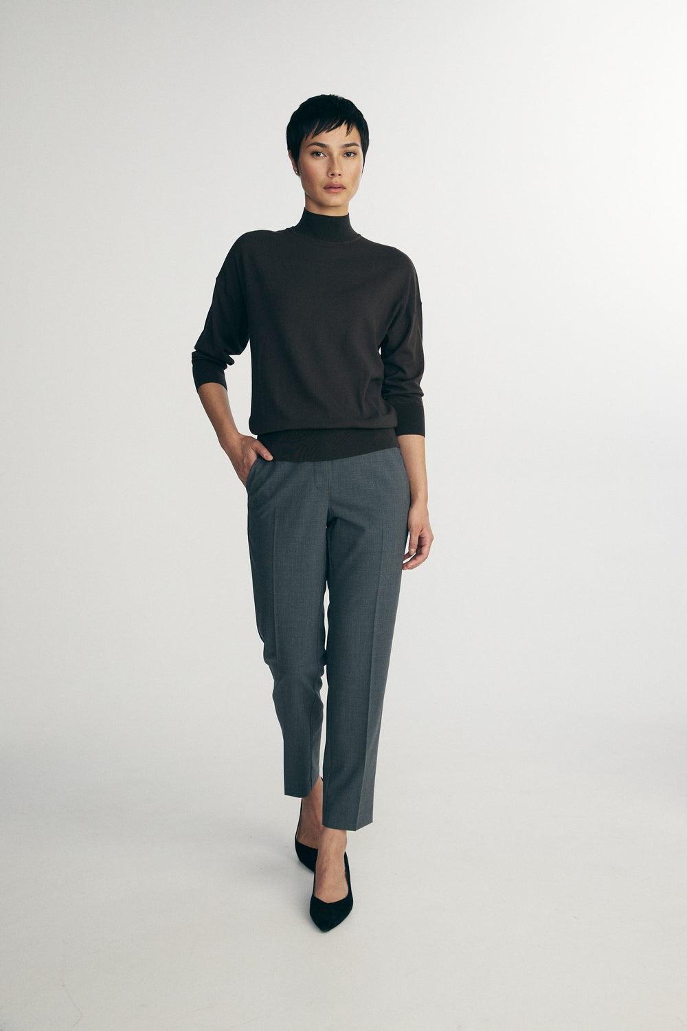Loose mock neck sweater