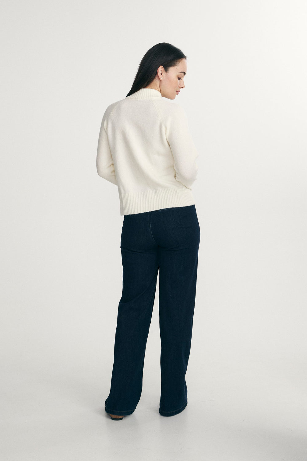 Half-zipped mock neck sweater