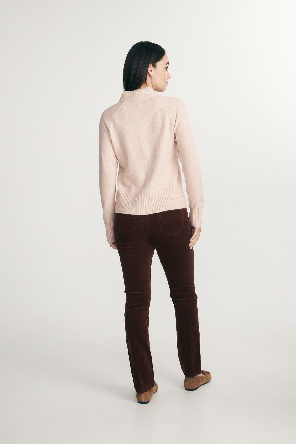 Half-zipped mock neck sweater