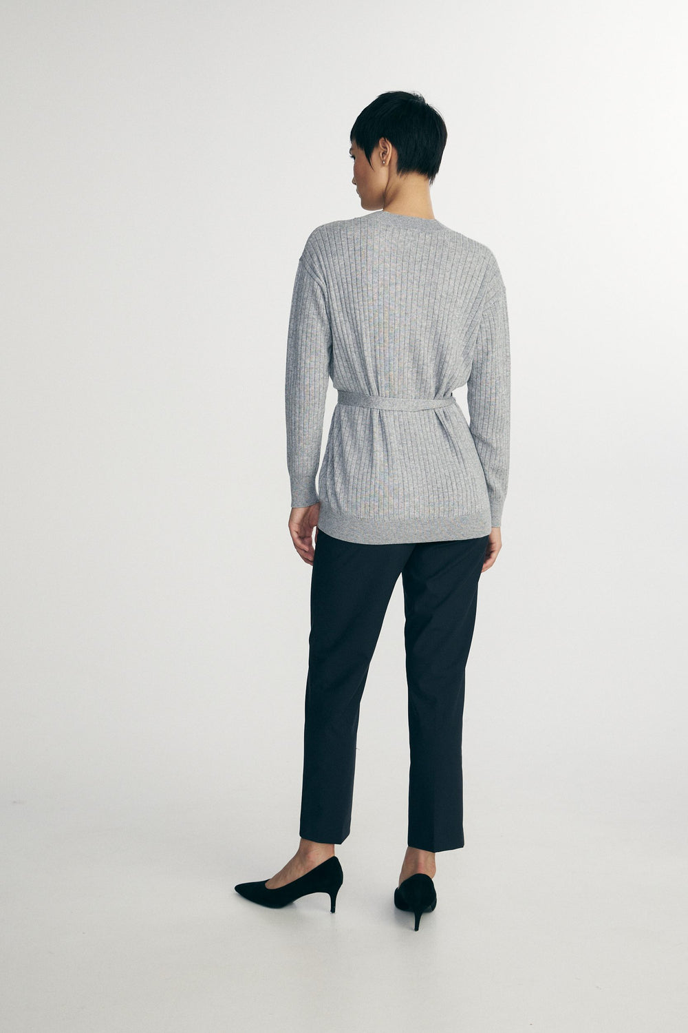Relaxed cardigan with belt